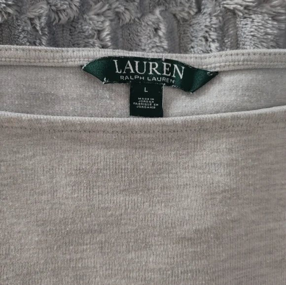 Ralph Lauren Women's Heather Gray Long Sleeve Tee - Picture 2 of 6